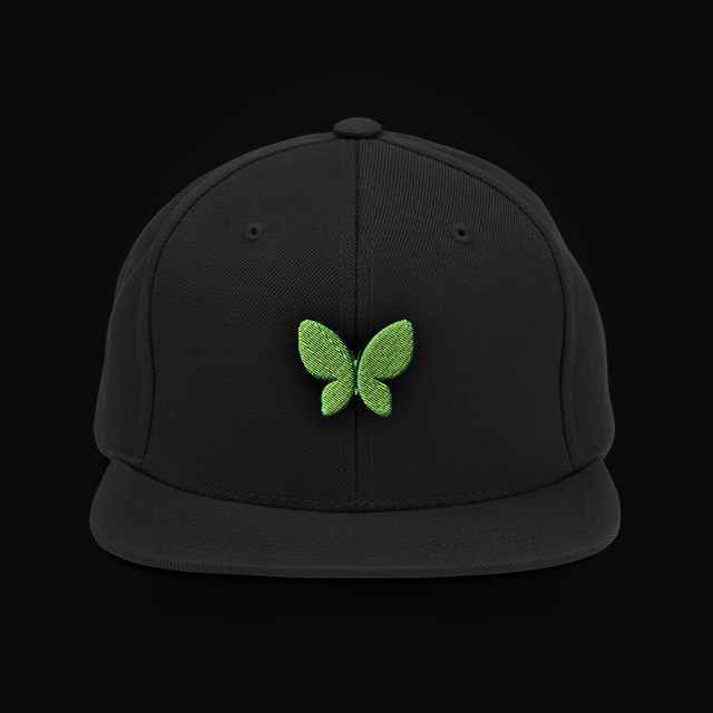 Snapback — butterfly, green