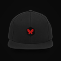 Snapback — butterfly, red, cubed
