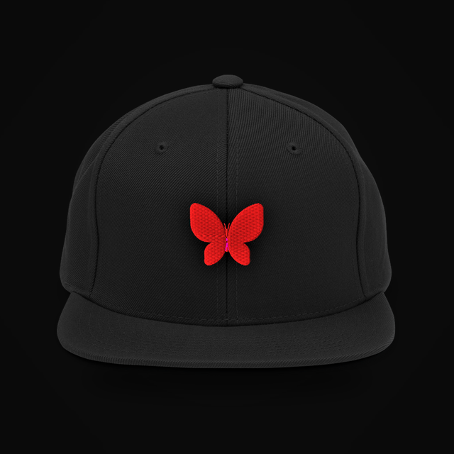 Snapback — butterfly, red