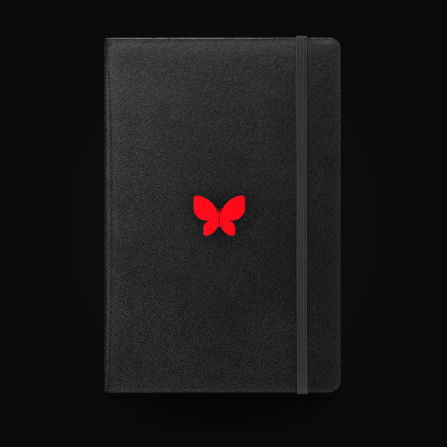 EDC Notebook — butterfly, red