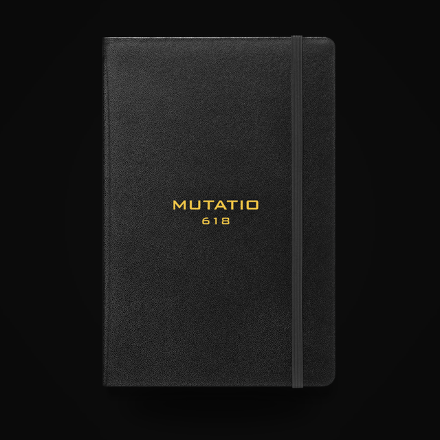EDC Notebook — MUTATIO 618 wordmark, gold